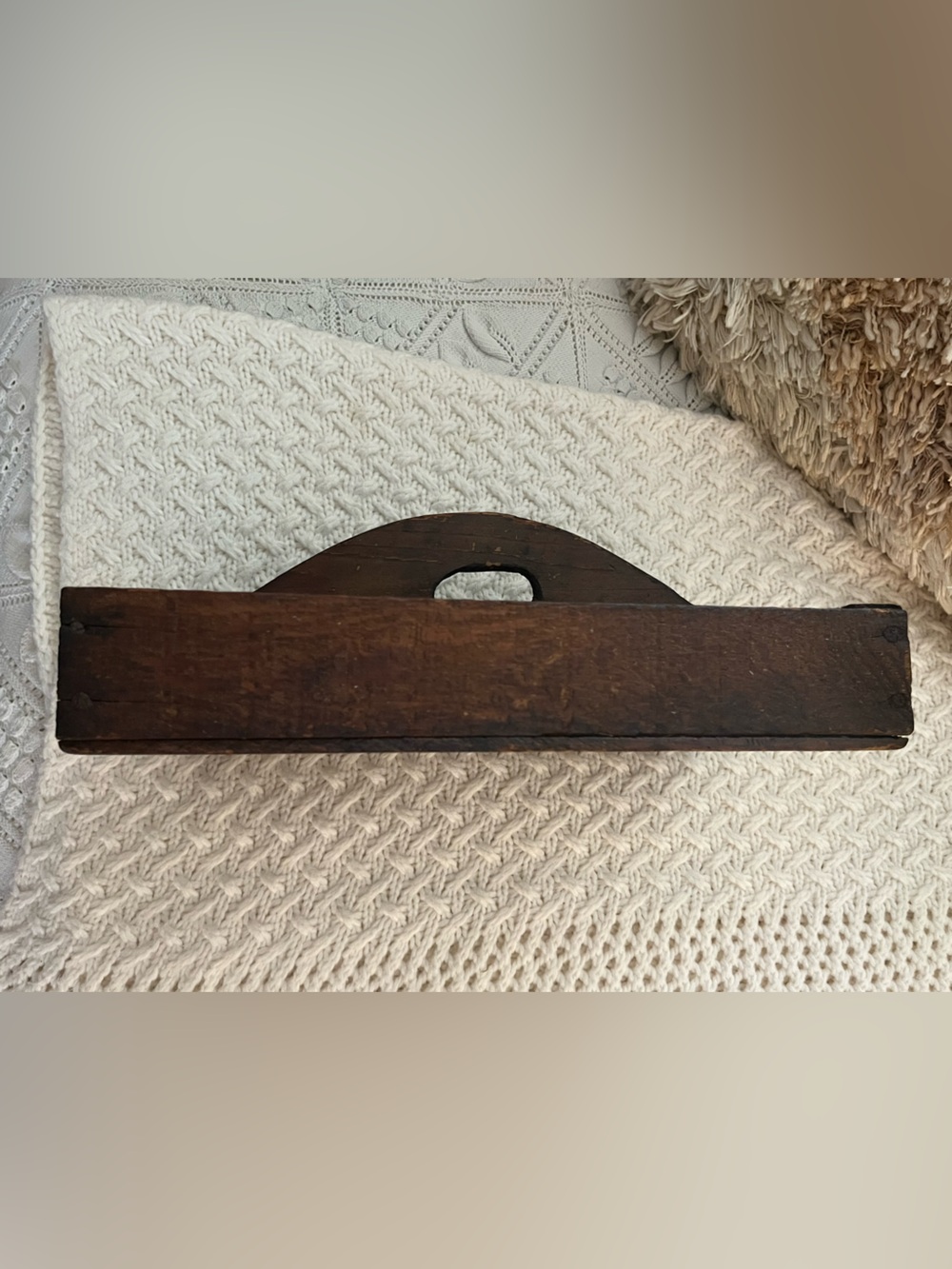 Antique Wood Plymouth Bacon Caddy